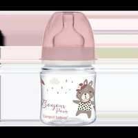 Biberon roz anticolici cu gat larg PP EasyStart Bonjour Paris, 120ml, Canpol babies