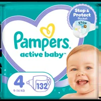 Scutece pentru copii Active Baby Mega Box Marimea 4 9 -14kg, 132 bucati, Pampers