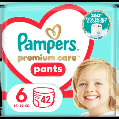 Scutece Premium Care Pants Nr.6 pentru 13-19 kg, 42 bucati, Pampers