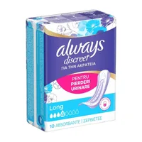 Absorbante pentru incontinenta urinara Discreet Long, 10 bucati, Always