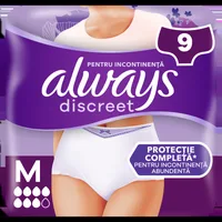 Chiloti pentru incontinenta urinara Discreet 7 picaturi M, 9 bucati, Always