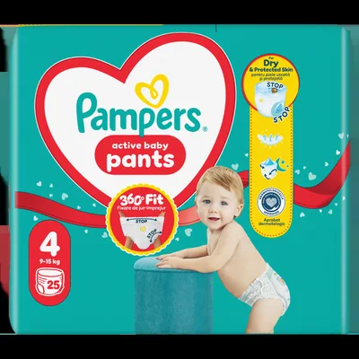 Scutece Active Baby Pants pentru 9-15 kg Marimea 4, 25 bucati, Pampers