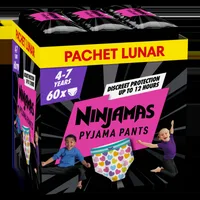 Scutece-chilotel de noapte pentru fetite 4-7 ani 17-30kg, 10 bucati, Ninjamas