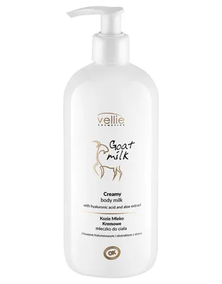 Lapte de corp cremos cu Acid Hialuronic Goat Milk, 500ml, Vellie
