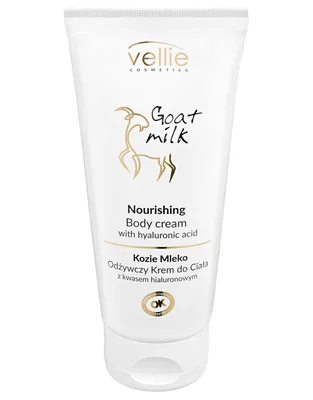Crema de corp hranitoare cu Acid Hialuronic Goat Milk, 200ml, Vellie