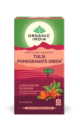 Ceai Tulsi rodie si ceai verde, 25 plicuri, Organic India