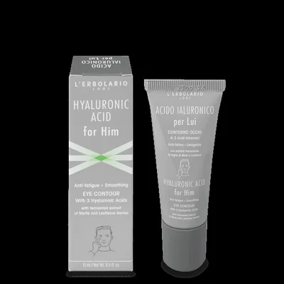 L'Erbolario Contur pentru ochi anti oboseala cu acid hialuronic pentru barbati, 15ml