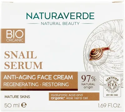 Crema de fata anti-rid cu extract de melc, 50ml, Natura Verde
