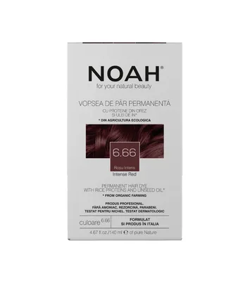 Vopsea de par naturala Rosu inchis (6.66), 140ml, Noah