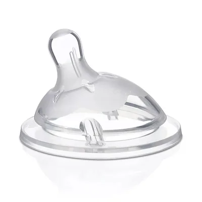 Tetina din silicon cu flux mediu Natural Feeling 2luni+, 1 bucata, Chicco