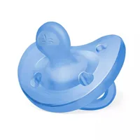 Suzeta anatomica din silicon PhysioSoft 0-6 luni Bleu, 1 bucata, Chicco