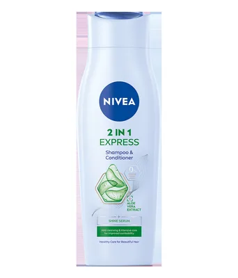 Sampon si Balsam 2 in 1 cu ser pentru stralucire si extract de Aloe Vera Express, 250ml, Nivea