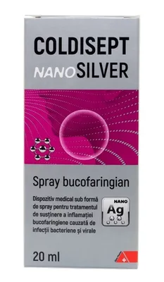 Spray pentru gat Coldisept NanoSilver, 20ml, Arkona