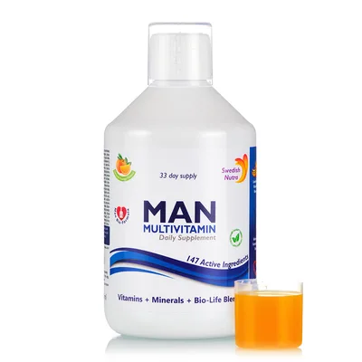 Multivitamine pentru barbati cu 147 de ingrediente, 500ml, Swedish Nutra