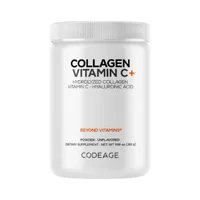 Collagen Vitamin C+ Colagen hidrolizat cu vitamina C si Acid Hialuronic, 283g, CodeAge
