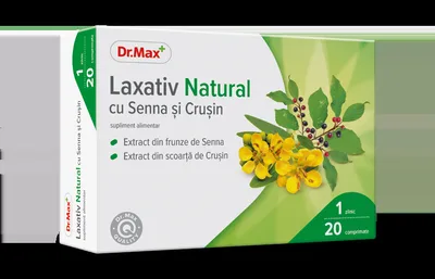 Dr. Max Laxativ Natural cu Senna si Crusin, 20 comprimate filmate