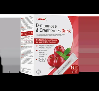 Dr.Max Bautura Cranberries & D-Mannose, 30 plicuri