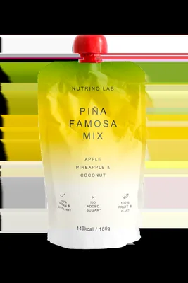 Piure pasteurizat din fructe cu mere ananas si nuca de cocos, 180g, Nutrino Lab
