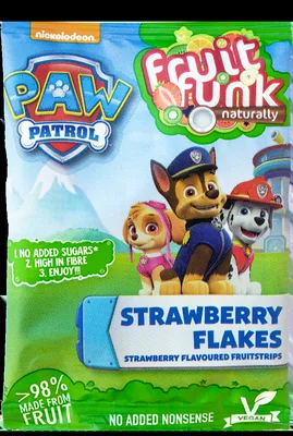 Fulgi din fructe cu capsuni Paw Patrol, 16g, Fruit Funk