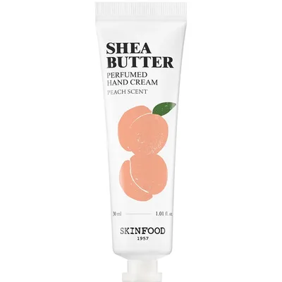 Crema de maini parfumata cu unt de shea si aroma de piersica, 30ml, Skinfood