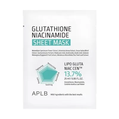 Masca tip servetel cu Glutathione si Niacinamide, 25ml, APLB