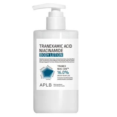 Lotiune de corp pentru reducerea petelor pigmentare cu Acid Tranexamic si Niacinamida, 300ml, APLB
