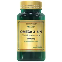 Omega 3-6-9 Ulei seminte de in 1000mg, 60 capsule, Cosmopharm