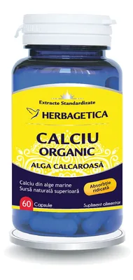 Calciu Organic, 120 capsule, Herbagetica