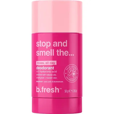 Deodorant cu trandafir Stop and smell the roses all day, 50g, B.fresh