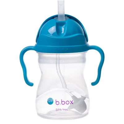 Cana cu pai pentru 6 luni+ Albastru, 240ml, Bbox