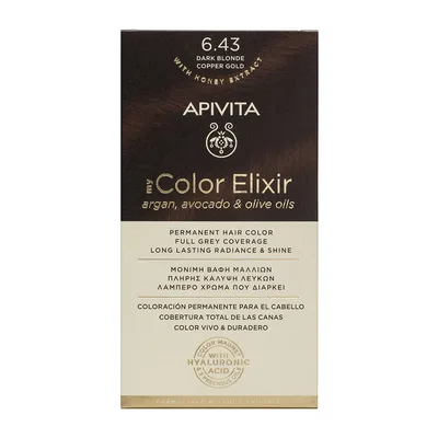 Vopsea de par My Color Elixir N 6.43, Apivita