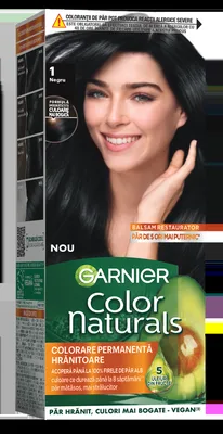 Vopsea de par permanenta Color Naturals 1 Negru, 112ml, Garnier
