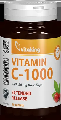 Vitamina C 1000mg cu absorbtie lenta, 60 comprimate, Vitaking
