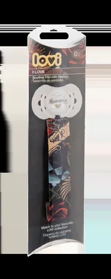 Panglica cu clips pentru suzeta I Love, 1 bucata, LOVI