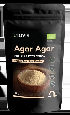 Agar-agar pulbere ecologica, 20g, Niavis