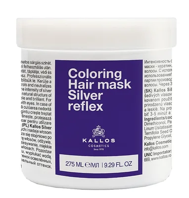 Masca pentru par Silver Reflex, 275ml, Kallos