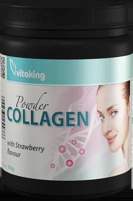 Colagen cu vitamina C cu gust de capsuni, 330g, Vitaking