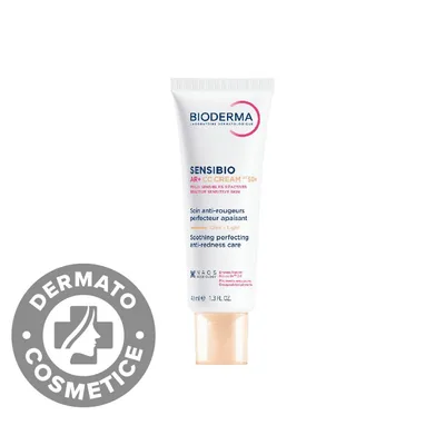 Crema corectoare cu protectie solara pentru piele reactiva cu roseata Sensibio AR+ CC Cream SPF 50+, 40ml, Bioderma