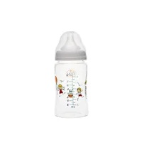 Biberon din sticla borosilicat cu gat larg 3 luni+ Baby, 300ml, Minut