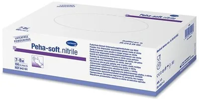 Manusi de examinare albastre din nitril Peha Soft marimea M, 100 bucati, Hartmann