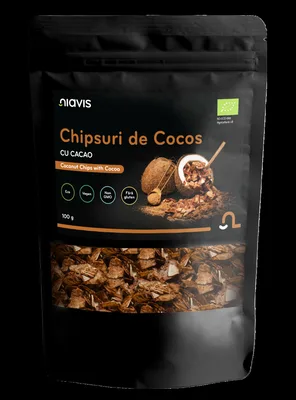 Chipsuri de cocos cu cacao Eco, 100g, Niavis