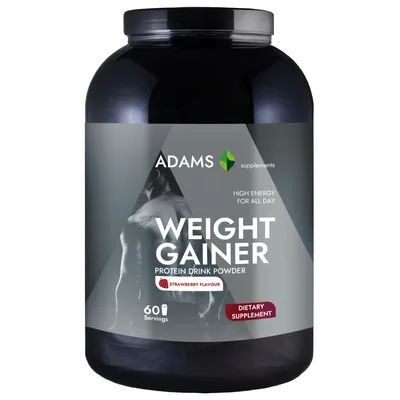 Weight Gainer cu aroma de capsuni, 1500g, Adams Vision