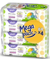 Servetele umede Happy Silk & Cotton, 64 bucati, Bella Baby