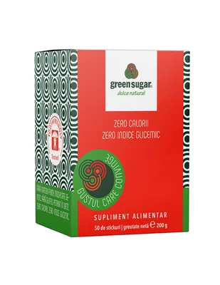 Indulcitor pulbere Green Sugar, 10 sticks, Laboratoarele Remedia