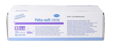 Manusi de examinare albastre din nitril marimea XS Peha Soft, 100 bucati, Hartmann