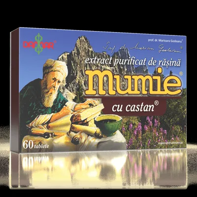 Extract purificat de rasina Mumie cu Castan, 60 tablete, Damar