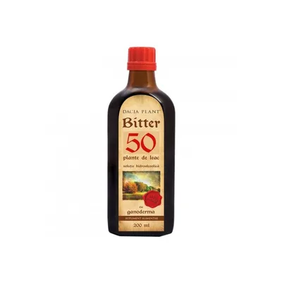 Bitter 50 plante cu ganoderma, 200ml, Dacia Plant