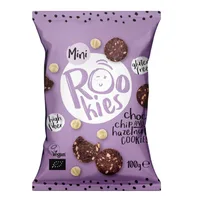 Mini biscuiti bio cu ciocolata si alune, 100g, Rookies
