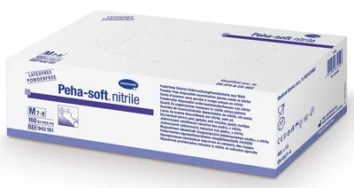 Manusi nepudrate din nitril Peha-Soft, marimea L, 100 bucati, Hartmann