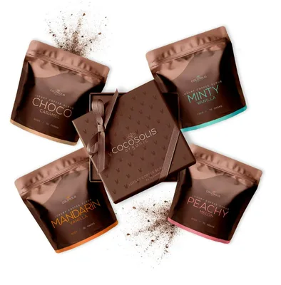 Cutie cu 4 scruburi Luxury Coffee Scrub Box, 280ml, Cocosolis